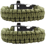 SAS Survival Paracord Bracelet 550lbs with Whistle - 2/pack