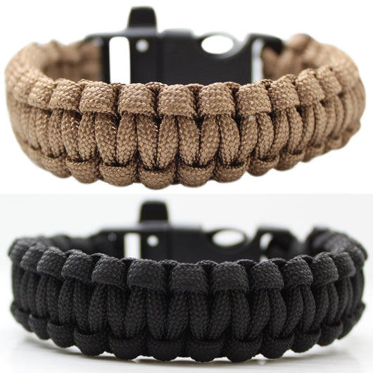 SAS Survival Paracord Bracelet 550lbs with Whistle - 2/pack