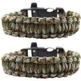 SAS Survival Paracord Bracelet 550lbs with Whistle - 2/pack