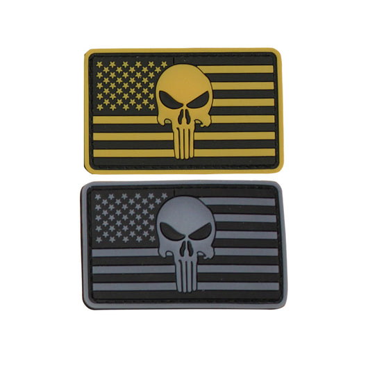 SAS Hook & Loop Rubberized Skull Flag Patch 3