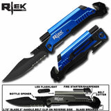 Rtek USA  5" Tactical Assist Open 7 in 1 Rescue Pocket Knife with LED Light