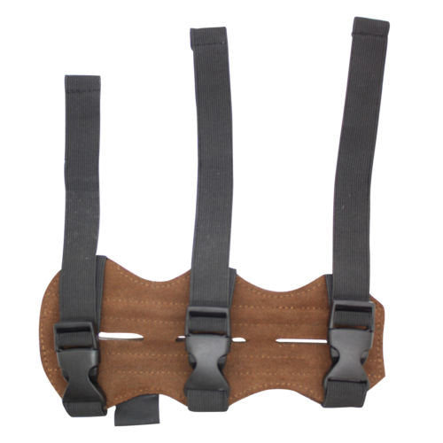SAS 7.5" Leather Suede Arm Guard One Size Archery w/ 3Strap Buckles