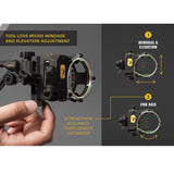 Trophy Ridge React H5 5-Pin .019 Bow Sight Left Hand Black - Open Box