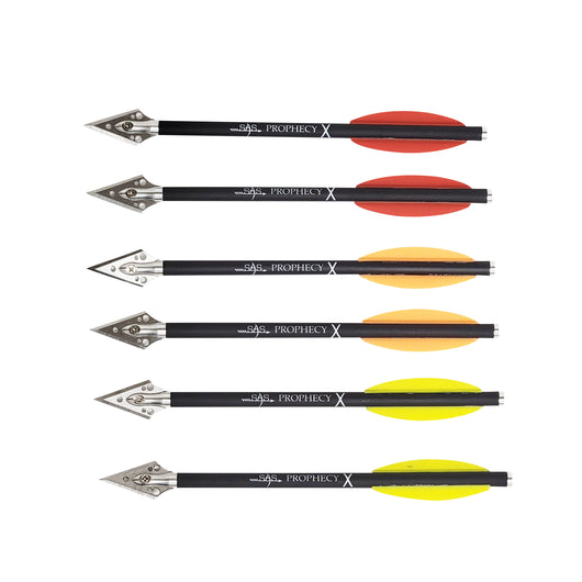 SAS Prophecy X Pistol Carbon Crossbow Bolts with Broadhead - 6/Pack
