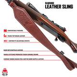 Allen Company Heritage Deer Deboss Leather Rifle Sling - Rawhide