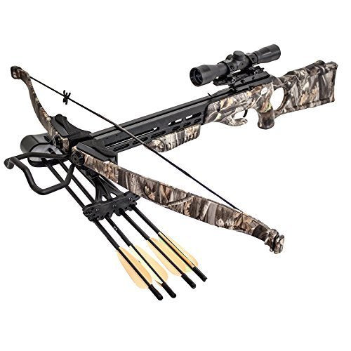 SAS 175lbs G1 Camo Recurve Hunting Crossbow 4x32 Scope Package