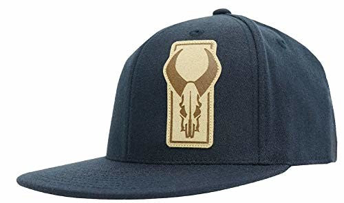 Badlands Flatty Hat Logo Navy Blue Leather Logo Patch 6 3/4