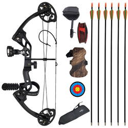 SAS Hero Junior Kid Youth Compound Bow Package 10-25 LBS Black - Open Box