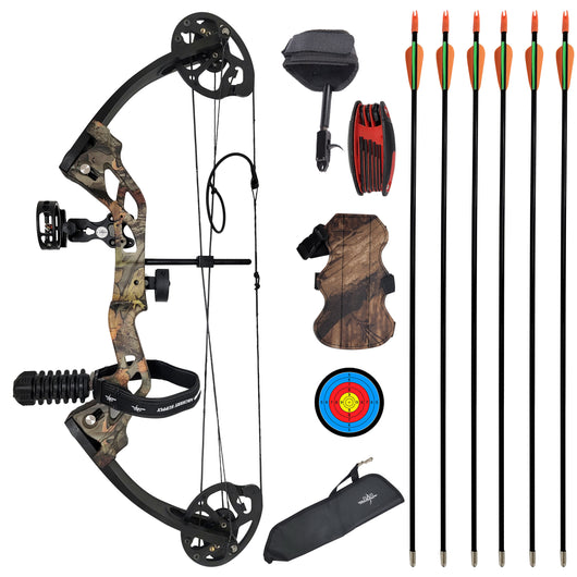 SAS Hero Junior Kid Youth Compound Bow Package 10-25 LBS Camo - Open Box