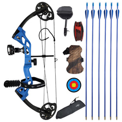 SAS Hero Junior Kid Youth Compound Bow Package 10-25 LBS Blue RH - Open Box