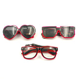 Luminous Glasses for Party Glow at Night Concert Cold Light Disco EDC - 3/Pack
