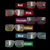 Luminous Glasses for Party Glow at Night Concert Cold Light Disco EDC - 3/Pack