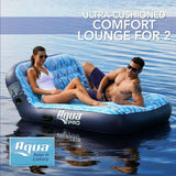 Aqua Leisure Adult Unisex Ultra-Cushioned Comfort Blue Pool Lounge Float for Two