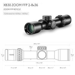 Hawke Sport Optics XB Zoom Crossbow Scope XB30 FFP 2-8x36 425-465 fps