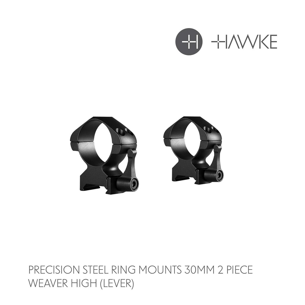 Hawke Sport Optics 30mm Precision Steel Rings Weaver High with Lever ...