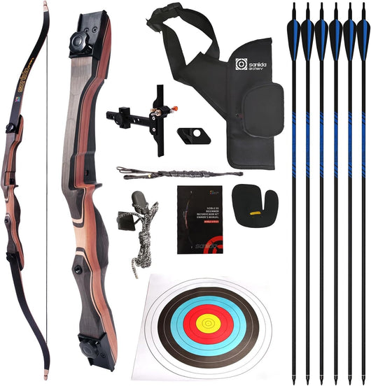 Sanlida Noble Standard Target Archery Beginner Recurve Bow Package 20Lbs - RH