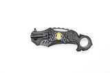 SAS 5.5" Tactical Spring Assisted Folding Knife With Flashlight, Seatbelt, Cutter, and Window Breaker