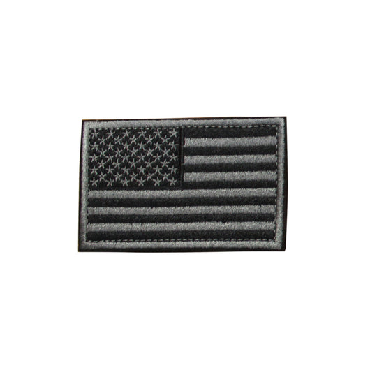 American Flag Embroidered Patch Black White