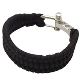 SAS Survival Paracord Bracelet 550lbs with Steel Shackle Buckle - Black