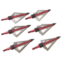 SAS 3-Blade Sharp Hunting Fixed Broadhead Arrow Tips 100/125 Grain - 6/Pack