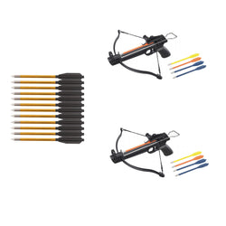 2 Pack 50 Lb Crossbow Gun Pistol Archery Crossbow w/ Arrows +12 Metal Tip Arrows