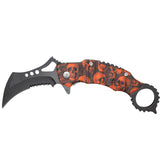 SAS 4.5" Orange/Black Zombie Killer Tactical Spring Assisted Pocket Knife