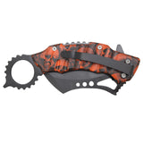 SAS 4.5" Orange/Black Zombie Killer Tactical Spring Assisted Pocket Knife