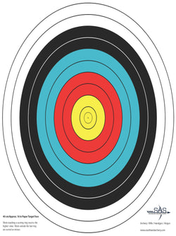 SAS 10-Ring Paper Target Face for Archery Shooting Range 40cm 17