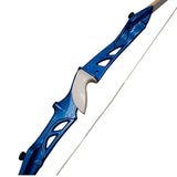 SAS Explorer Blue or Red Metal Riser Takedown Recurve Bow with White Limbs