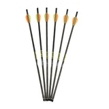 SAS Troy Crossbow Carbon Bolts 20" Arrows with Points Black W/2" Vanes - 6/pack