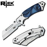 Rteck 4.75" Spring Assisted Cleaver Pocket Folding Razor Knife Hunting Camping
