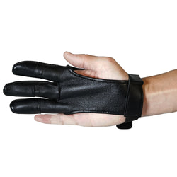 SAS Archery Leather Protective Gloves Three Fingers Hand Release