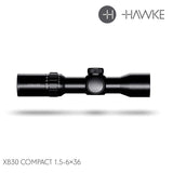 Hawke XB30 Compact Crossbow Scope 30mm 1.5-6x36/2-8x36 SR Reticle - Black