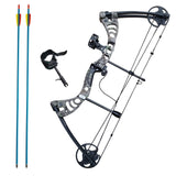 SAS Scorpii 55lbs Bow Kit w/ Arrow Rest, Sight, Release, and Arrows - Black/Camo