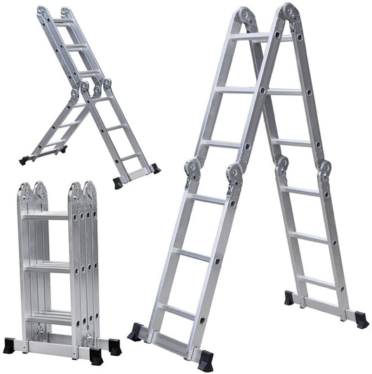 Light Weight Multi-Purpose 12' Aluminum Ladder 300 LB Capacity - Open Box