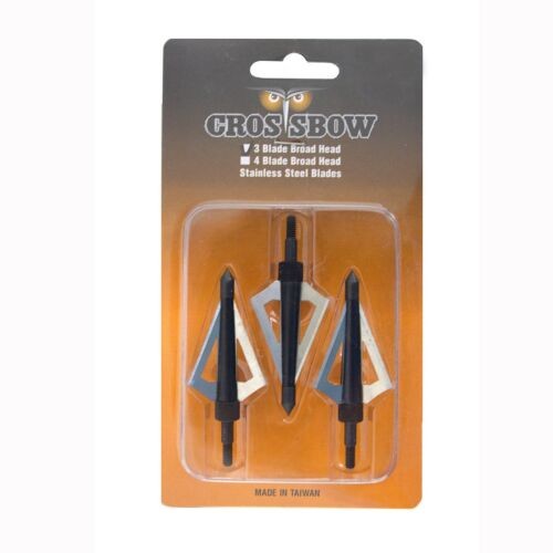 SAS 4-Blade Hunting Broadheads for Crossbow Arrows - 3/Pack