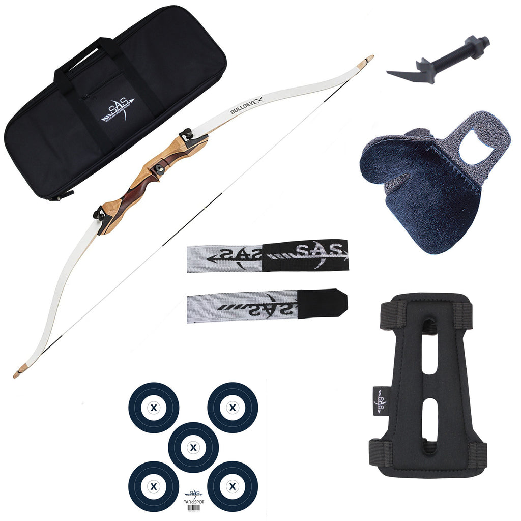 Bear Bullseye X Youth Recurve Bow 25lbs 48" Package with Carrying Bag, Southlandarchery