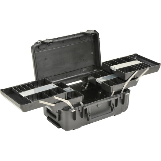 SKB iSeries Waterproof Fishing Tackle Box with Pull Out Trays and Wheels - Black