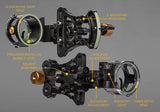 Trophy Ridge Pursuit 1-Pin Adjustable Bow Sight .019 Black Left Hand - Open Box