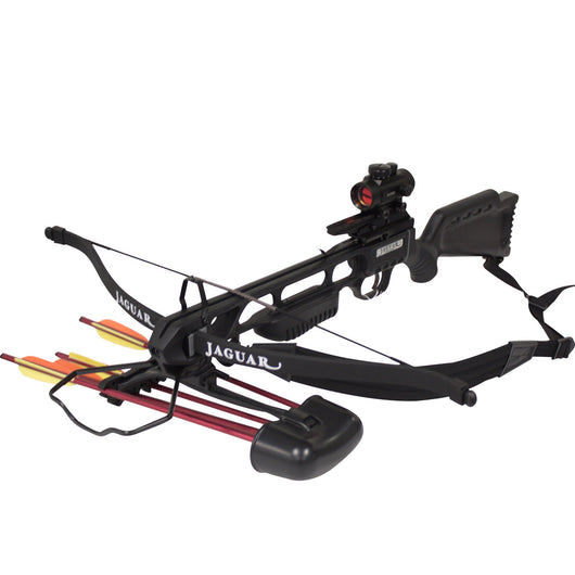 SAS Jaguar 175lbs Recurve Hunting Crossbow Red Dot Scope Package Black- Open Box