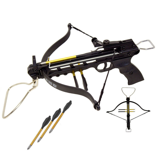 SAS Rogue 80lb Self Cocking Pistol Crossbow w/ Build-in Arrow Holder-Refurbished