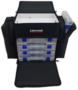 Lakewood Fishing Black Mini Magnum Tackle Box with 4 Trays Holds Plano Boxes