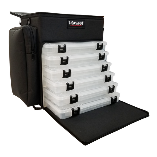 Lakewood Fishing Black Magnum Top Shelf Tackle Box with 4 Tray Holds Plano Boxes
