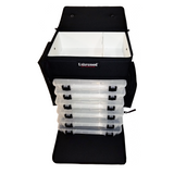 Lakewood Fishing Black Magnum Top Shelf Tackle Box with 4 Tray Holds Plano Boxes