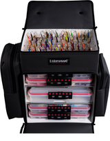 Lakewood Fishing Black Magnum Top Shelf Tackle Box with 4 Tray Holds Plano Boxes