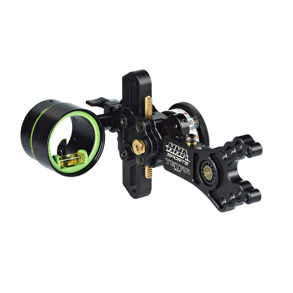 HHA Sports Bow Sight Tetra Max Dial .010 1 Pin Green 1 5/8″ Dia Righ