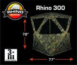 Rhino Blinds R300 3 Person Hunting Ground Blind 5-Hub Design