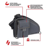Allen Company Pistol Case with Mag Pouch, Compact Handguns up to 8” - Charcoal