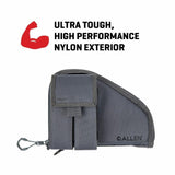 Allen Company Pistol Case with Mag Pouch, Compact Handguns up to 8” - Charcoal