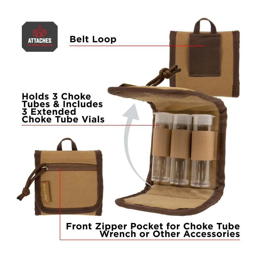 Allen Company Rival Choke Tube Holder & 3 Extended Vials - Tan ...